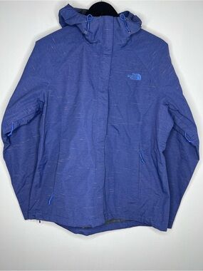 The North Face DryVent Hooded Rain Jacket Size L Blue Waterproof Windproof Shell